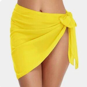 Never used short pareo/wrap coverup lycra yellow Ralph Lauren/Polo brand.